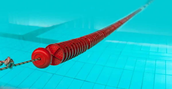 Carril rojo en la piscina — Foto de Stock
