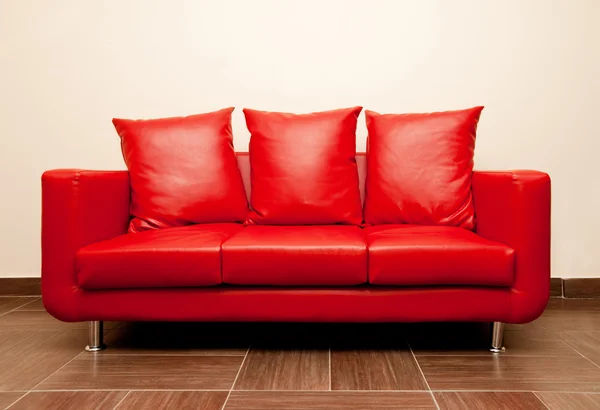 stock image Red leather sofa