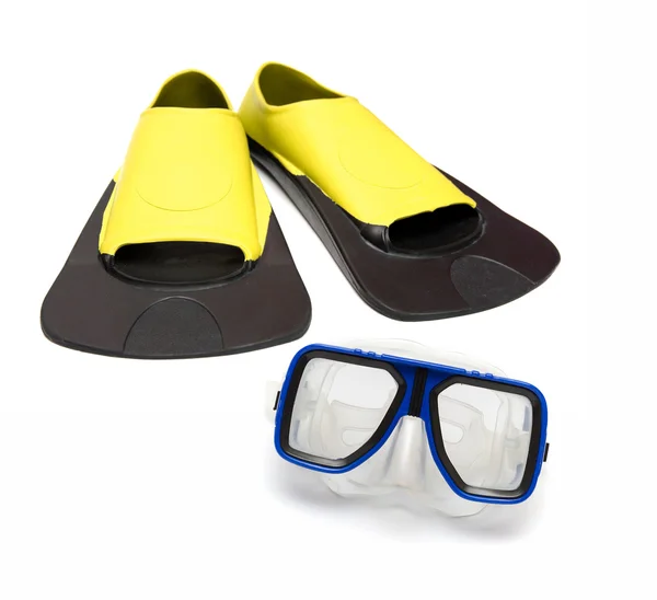 Diving mask and flippers — Stock Photo, Image
