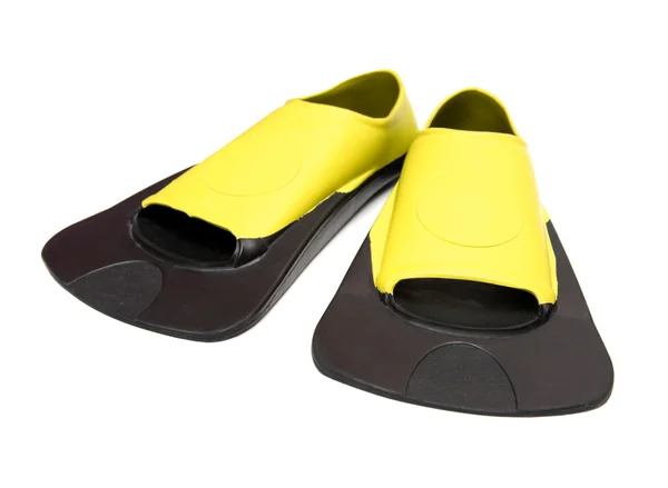 Pantoufles jaunes pour la natation — Photo