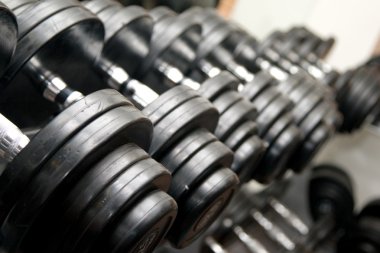 Black Barbells at the gym clipart