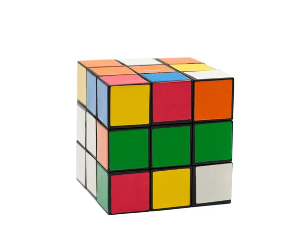 Многоцветный куб головоломка — стоковое фото