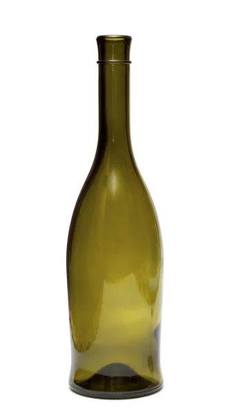 Botella de vidrio verde sobre blanco — Foto de Stock