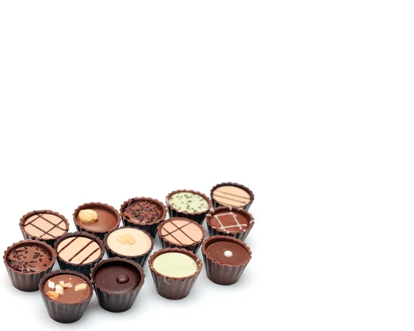 Cioccolatini misti con spazio di copia — Foto Stock