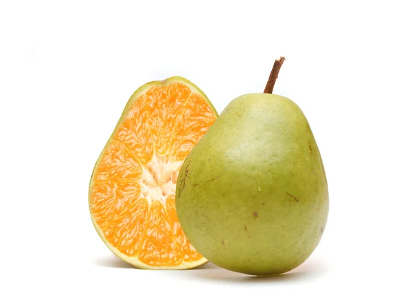 Pear and inside orange — Stock Photo, Image