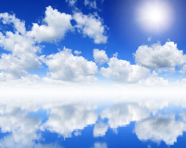 Sunlight in the Sky Reflection Panorama — Stok fotoğraf