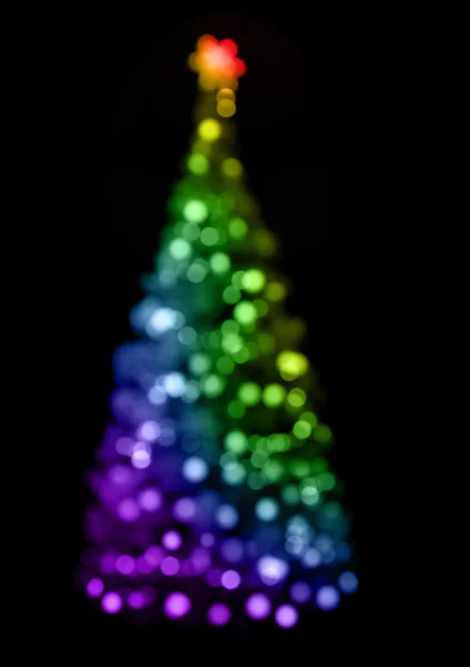 여러 가지 빛깔된의 크리스마스 트리 — 스톡 사진