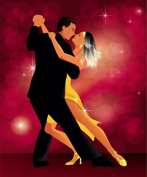 Couple dansant sur la fête — Image vectorielle