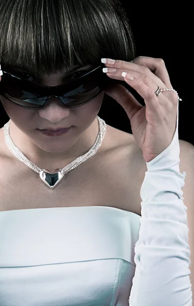 Bride in sunglasses — Stock Photo, Image