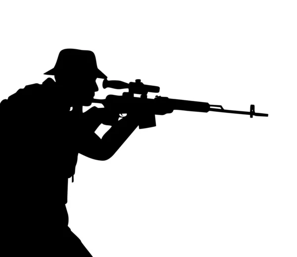 Riflemen siluett — Stockfoto