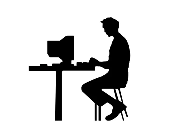 Uomo che digita su un computer — Foto Stock
