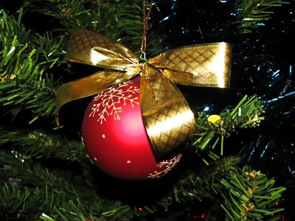 Christmas tree and spheres — Stock Photo, Image