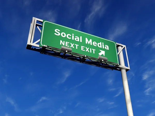 Sociale media - snelweg teken — Stockfoto