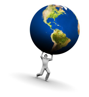 Man Lifting Earth clipart