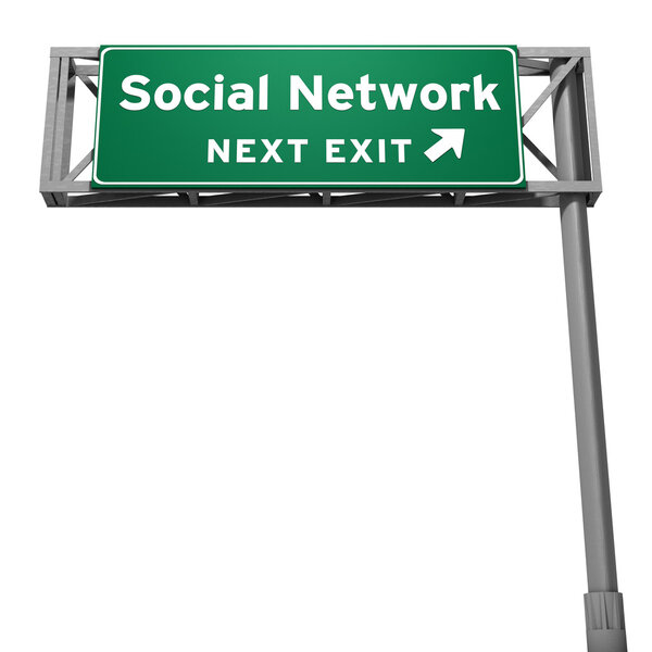 Social Network Freeway Exit Sign