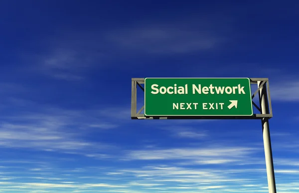 Segno uscita autostrada social network — Foto Stock