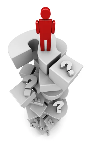 Person Standing on Question Marks — Stock Photo, Image