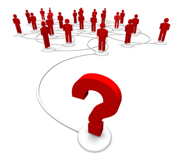 Question Mark Linked to Network — Stock Photo, Image
