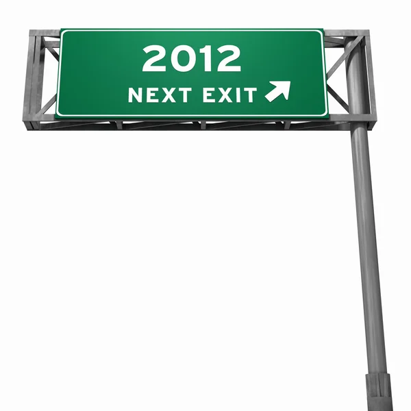 Autostrada zjazd znak (rok 2012) Zdjęcie Stockowe