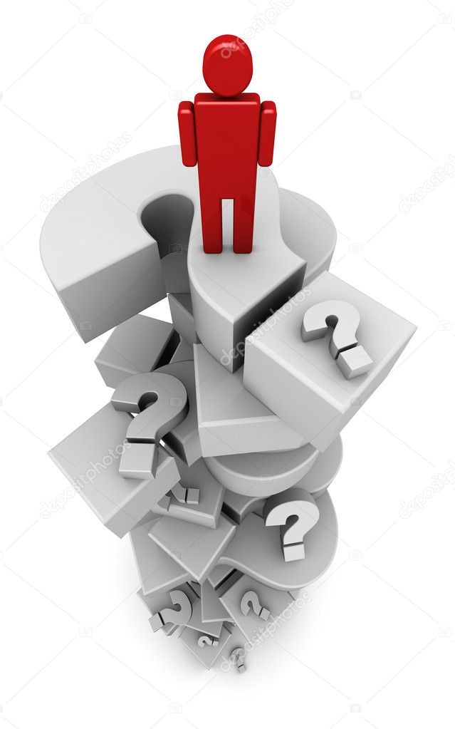 Person Standing on Question Marks