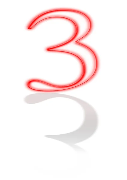 Graficzny liczba trzy — Zdjęcie stockowe
