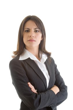 Confident Business Woman, Arms Crossed, Isolated