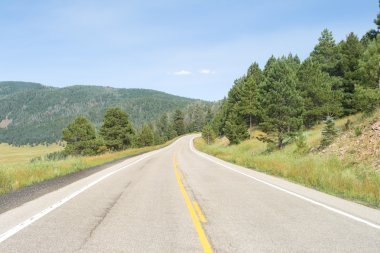 Road Curving Away into the Distance Valles Caldera, New Mexico clipart