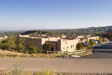 Single Family Adobe Homes Santa Fe New Mexico, USA clipart