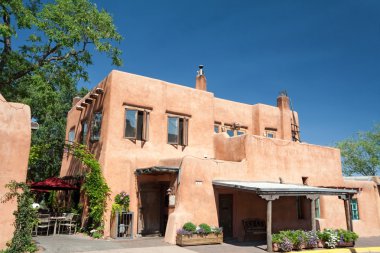 Modern Adobe Restaurant in Santa Fe, New Mexico, United States clipart