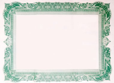 Old Vintage Stock Certificate Empty Border Frame clipart