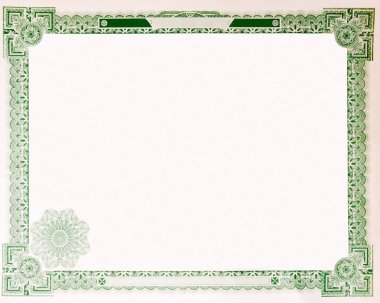 Old Vintage Stock Certificate Empty Border 1914 clipart