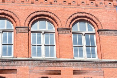 Red Brick Richardsonian Romanesque Building Window clipart