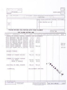 Medical Bill Cardiac CT Scan PAID Health Care clipart