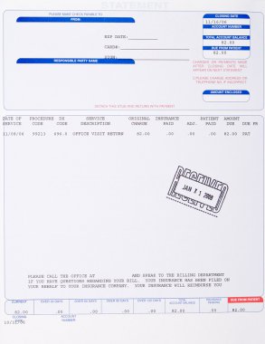 US Medical Bill Stamped Received Date Health Care clipart