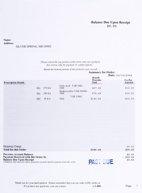 Medical Bill Drugs Pharmaceutical Stamped Past Due clipart