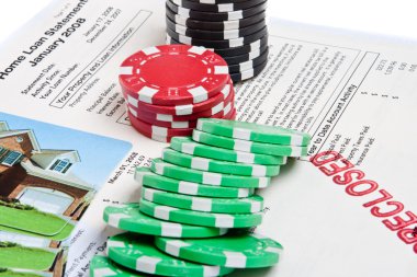 Bet the House Poker Chips Foreclosed Mortgage clipart