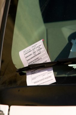 Washington DC Parking Ticket on Car Windshield clipart