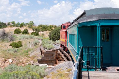 Vintage Rail Car Caboose South of Santa Fe, New Mexico clipart