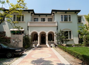 Old Mediterranean Stucco Home in Shanghai, China clipart