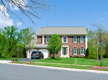 Front Brick Single Family House Suburban MD clipart