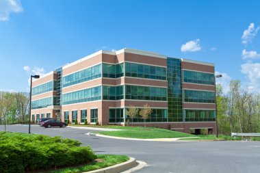 Modern Cube Office Building Parking Suburban MD clipart