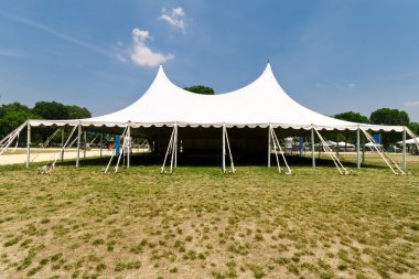 Large White Event Tent, Grass, Blue Sky clipart