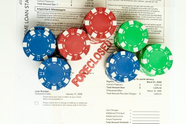 Stack Poker Chips Foreclosure Notice Foreclosed clipart