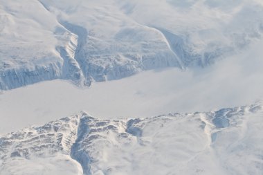 Aerial Frozen River Cliff Showing Erosion Baffin Island, Canada clipart