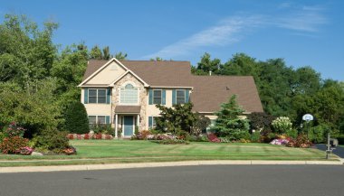 Georgian Style Single Family House in Suburbs Philadelphia, PA, clipart