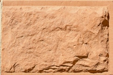 Block of Rustic Rough Cut Red Sandstone Stone Surface clipart