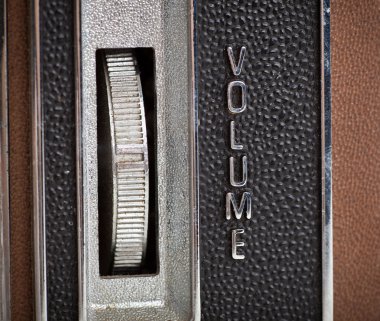 Volume Dial on Old Radio Chrome Lettering clipart