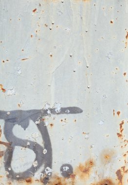 XXL Full Frame Rusty Painted Gray Metal Surface with Graffiti clipart