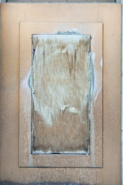 XXXL Grungy Water Stained Wood in Metal Frame clipart