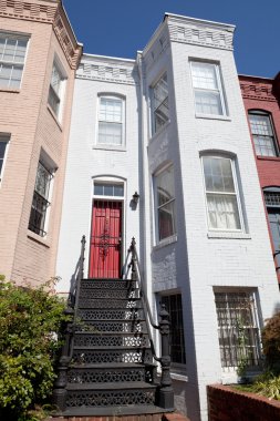 Italianate Style Row House Home, Washington DC USA clipart